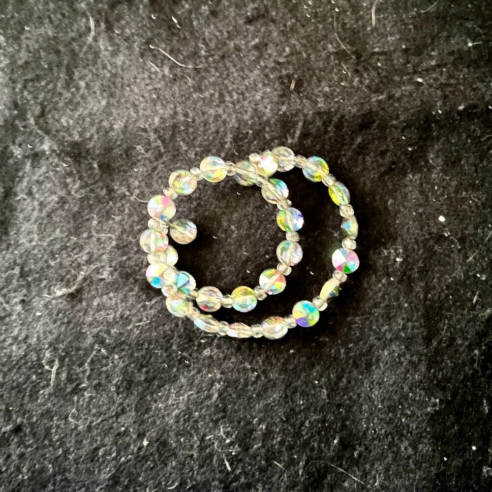 🎉Price ReduVintage Estate Aurora Borealis Crystal Wrap Around Adjustable Bracele